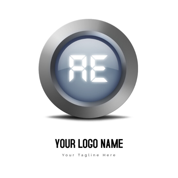 Round Gray And Blue Case Art Logo Template | PosterMyWall