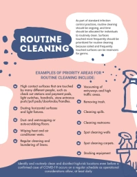 Routine Cleaning for Retail Guide Pamflet (Letter AS) template