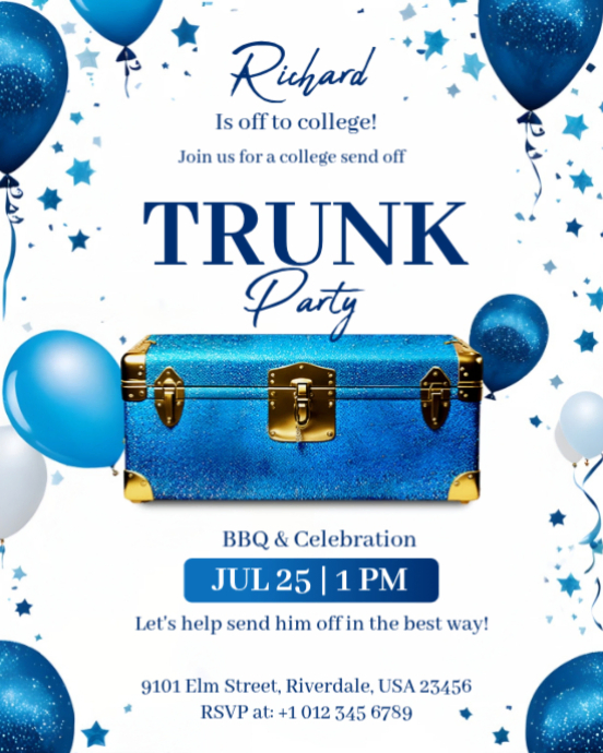 Send Off Invitations Template College Send-off Party Template | PosterMyWall