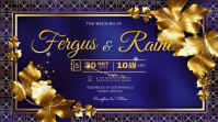 Royal Blue Gold Wedding Thumbnail template