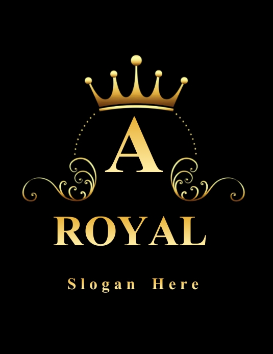 Royal Crown Logo, Luxury Logo Icon Flyer (US Letter) template
