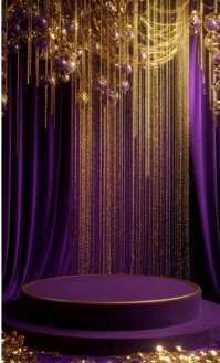 Royal Glamour Stage Background - Purple and Gold Elegance US Legal template
