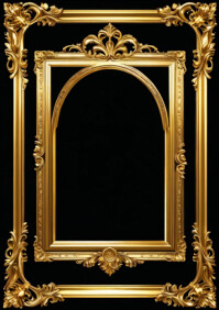 Royal Golden vintage picture frame A4 template