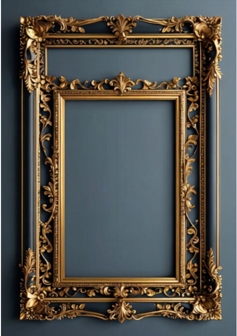 Royal Golden vintage picture frame A3 template