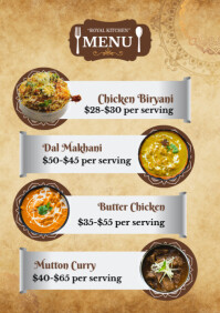 Orange Restaurant Menu A4 Template