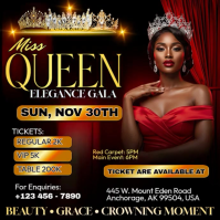 Royal Queen Red Elegance Gala Instagram Post template