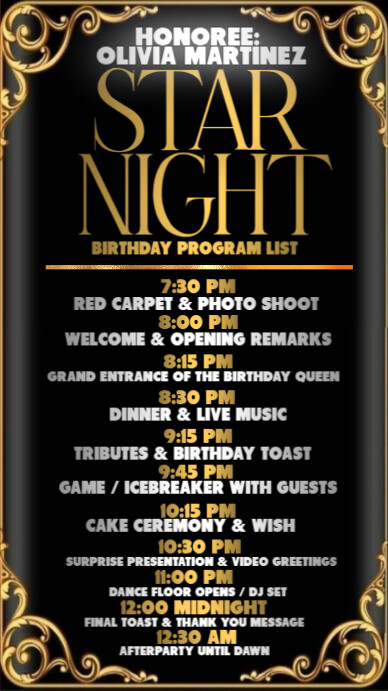 Copy of Royal Star Night Party Program | PosterMyWall
