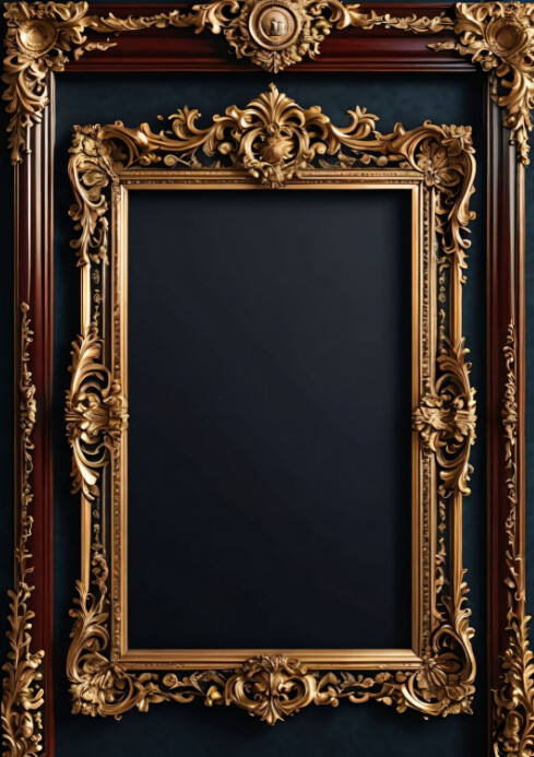 Royal Vintage Picture Frame - Presidential portrait. A4 template