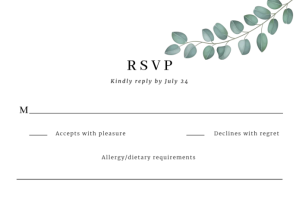 RSVP Wedding Invitation Template Etykieta