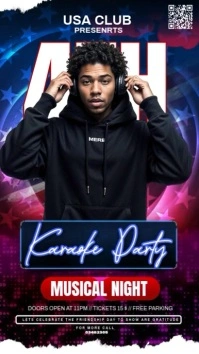 Rth Of July Karaoke Night Instagram Story template