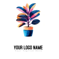 Rubber Tree - High-resolution colorful potted Logo template