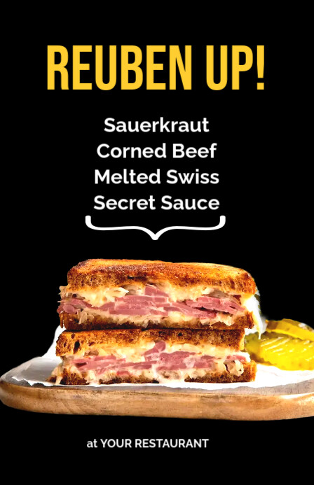 Rueben Up! Half Page Wide template