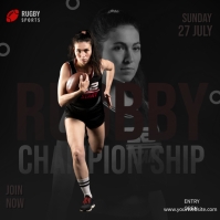Rugby Champion ship Instagram Plasing template