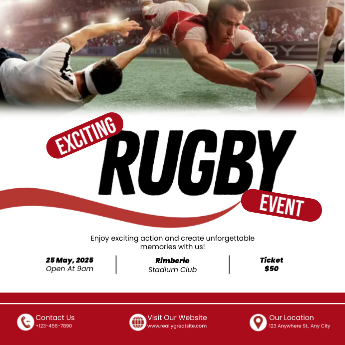 RUGBY EVENT SPORT Template | PosterMyWall