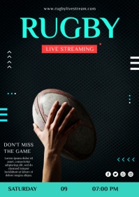 Simple Rugby Posters Template sports rugby | PosterMyWall