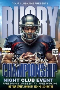 Rugby Game Day Poster template