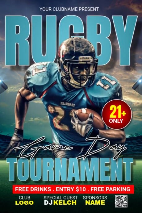 Local Rugby Fixture Poster Rugby Game Day Tournament Template | PosterMyWall