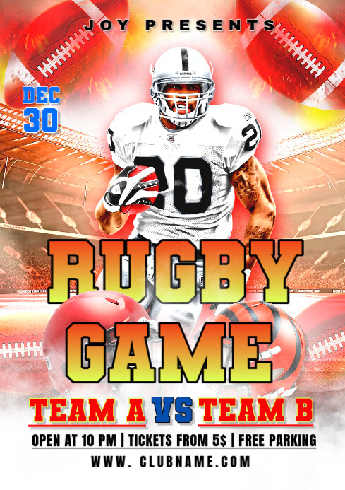 RUGBY GAME FLYER Template | PosterMyWall