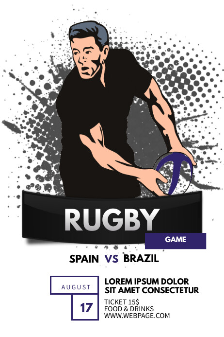 Folleto de Plantilla de Flyer de Juego de Rugby | PosterMyWall