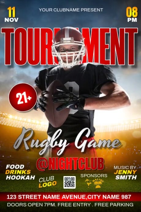 Local Rugby Fixture Poster Rugby Game Tournament Template | PosterMyWall