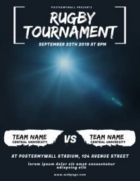 Rugby Game Video Design Template Flyer (Letter pang-US)