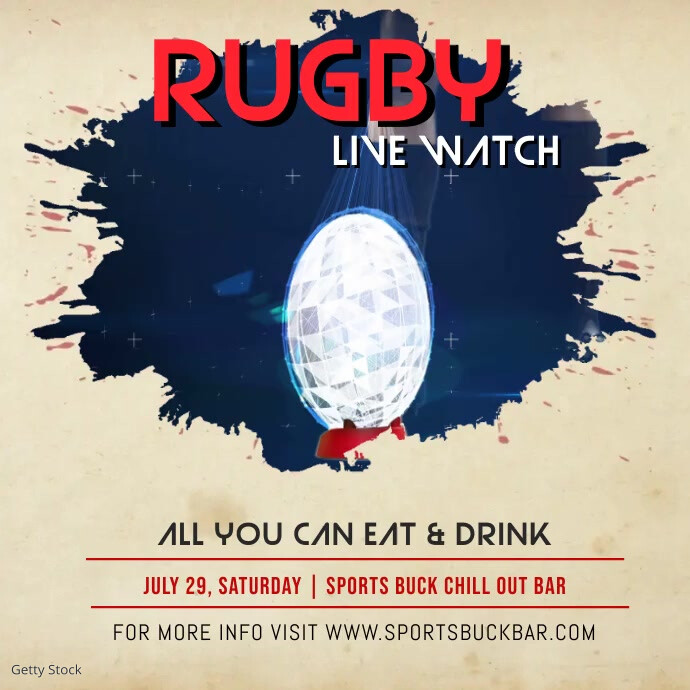 Rugby Live Screening Instagram Video Template | PosterMyWall