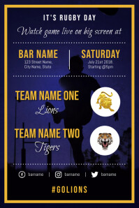 Local Rugby Fixture Poster RUGBY POSTER Template | PosterMyWall