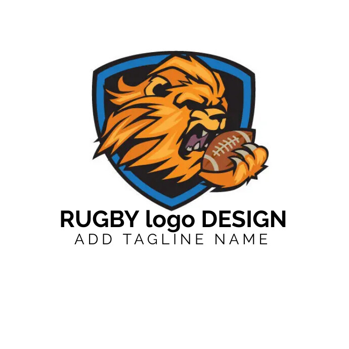 One Color Rugby Logo Design rugby logo Template | PosterMyWall