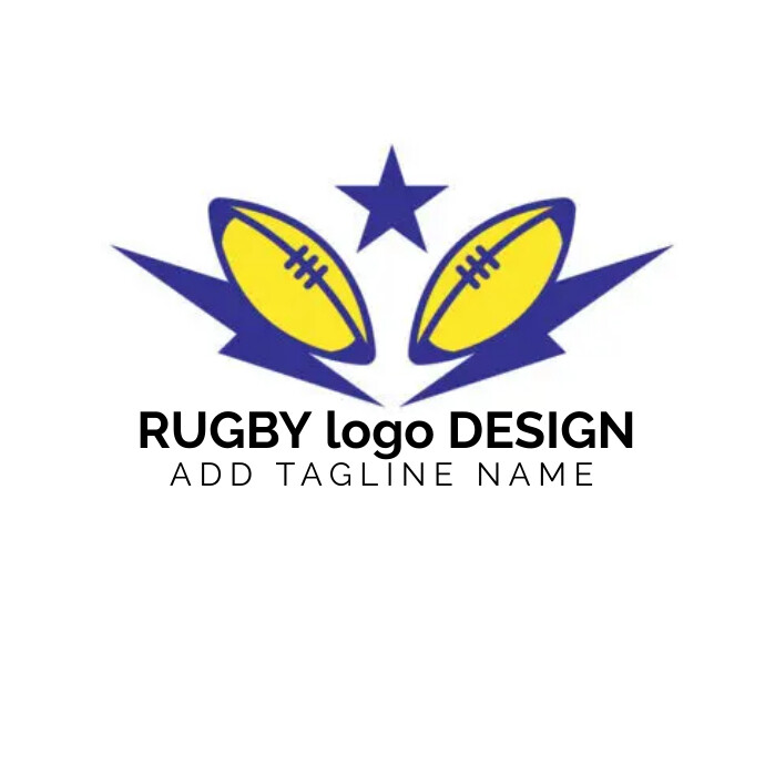One Color Rugby Logo Design RUGBY LOGO Template | PosterMyWall