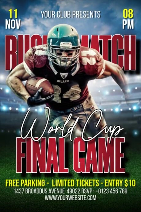 Local Rugby Fixture Poster Rugby Match Ads Template | PosterMyWall
