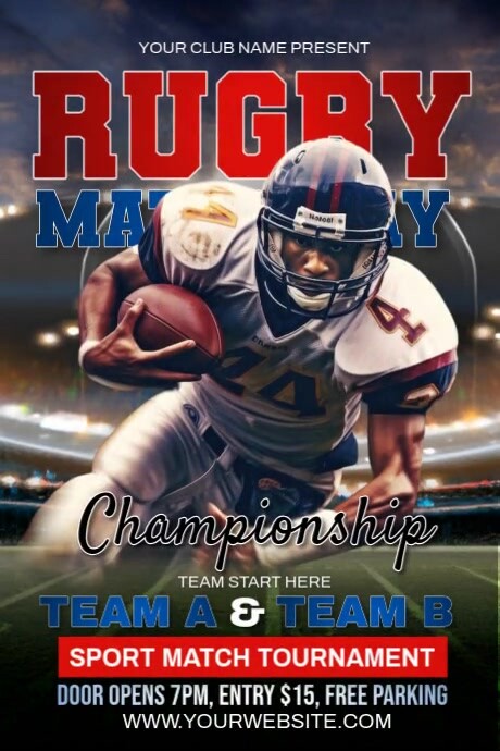 Local Rugby Fixture Poster Rugby Match Championship Template | PosterMyWall