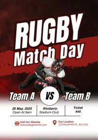 RUGBY MATCH DAY A4 template