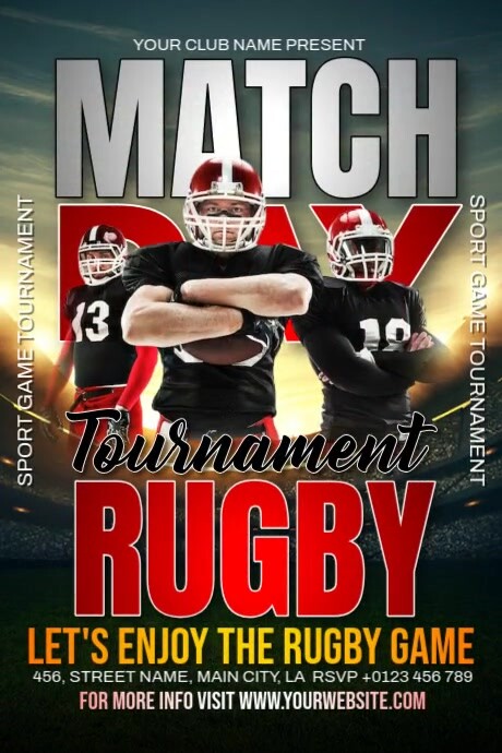 Local Rugby Fixture Poster Rugby Match Day Template | PosterMyWall