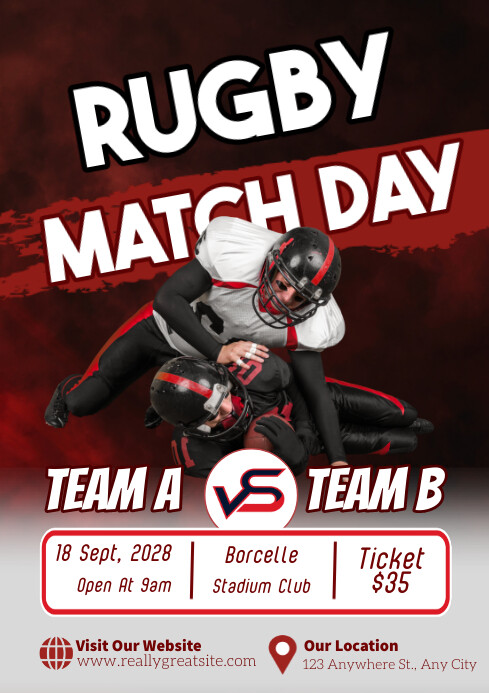Local Rugby Fixture Poster Rugby Match Day Template | PosterMyWall