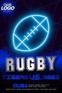 Simple Rugby Posters Professional Rugby Template | PosterMyWall