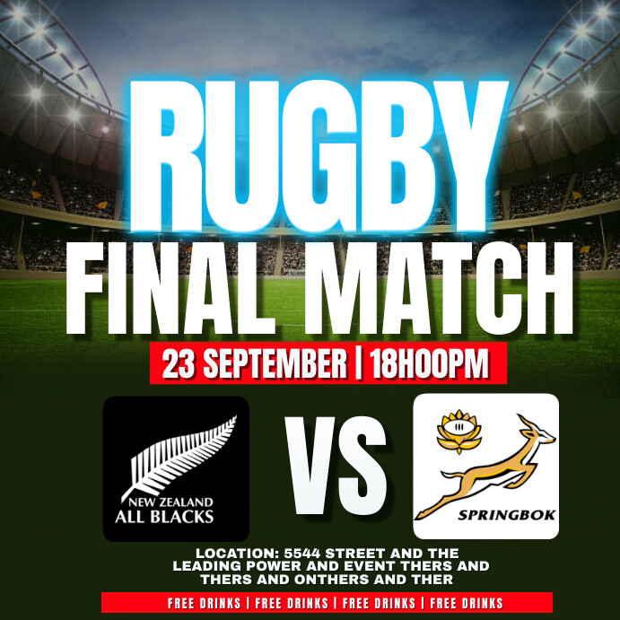 rugby match Template | PosterMyWall