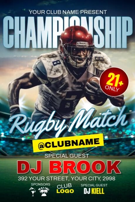 Local Rugby Fixture Poster Rugby Match Template | PosterMyWall