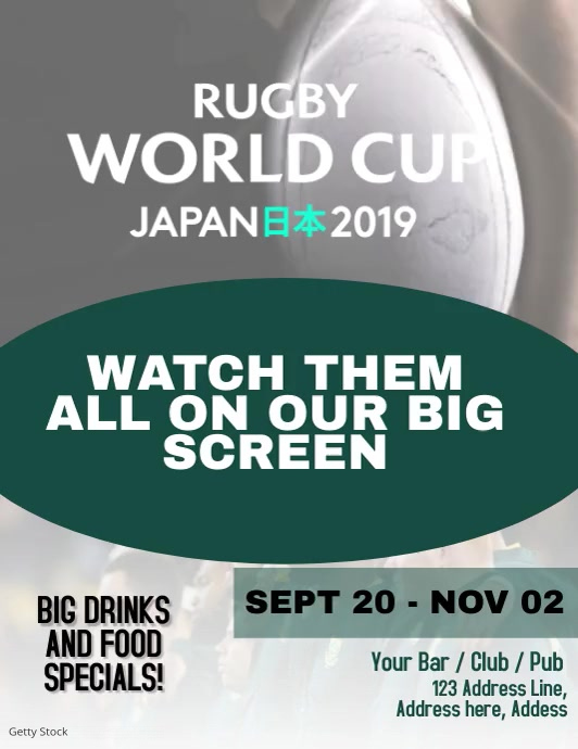 Rugby Screening Event Video Flyer Template | PosterMyWall
