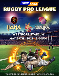 Local Rugby Fixture Poster Rugby Game Match Tournament Poster Flyer Template | PosterMyWall