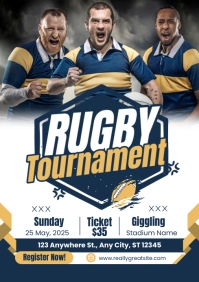 RUGBY TOURNAMENT A4 template