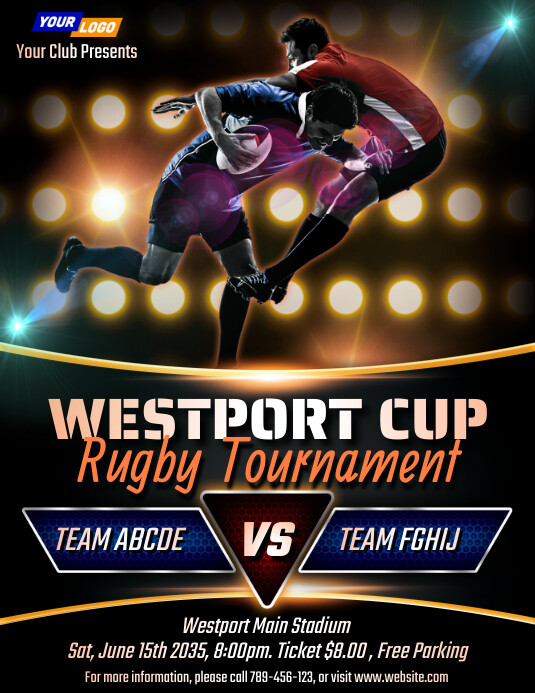 Rugby tournament flyer design Template | PosterMyWall