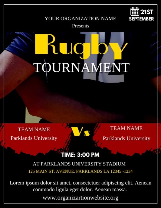 Local Rugby Fixture Poster Copy of Rugby tournament poster | PosterMyWall