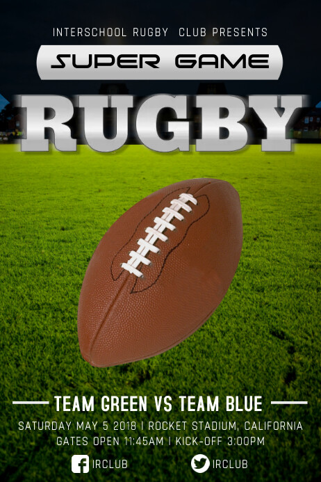 Rugby Tournament Poster Template | PosterMyWall