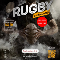 Black Rugby Tournament Квадрат Template