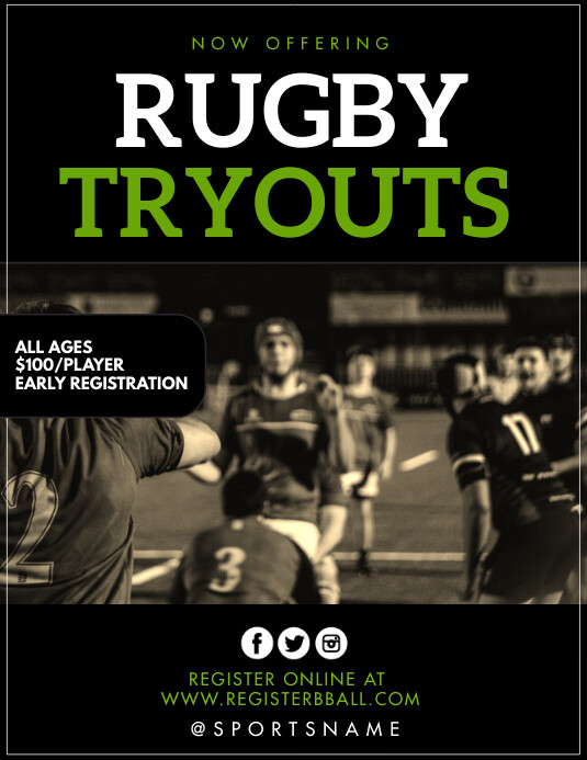 Rugby Tryouts Template | PosterMyWall