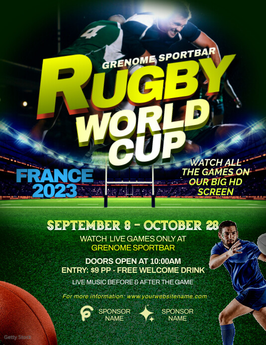 Rugby World Cup 2023 Flyer Template | PosterMyWall
