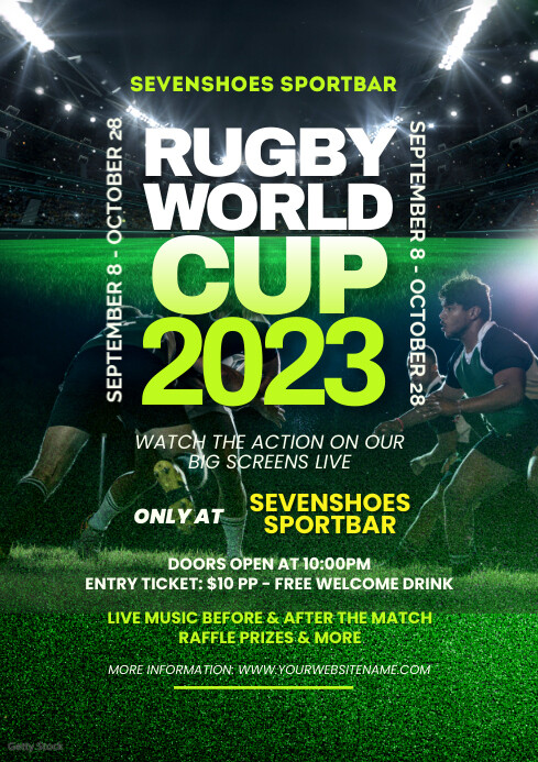 Rugby World Cup 2023 Flyer A4 template