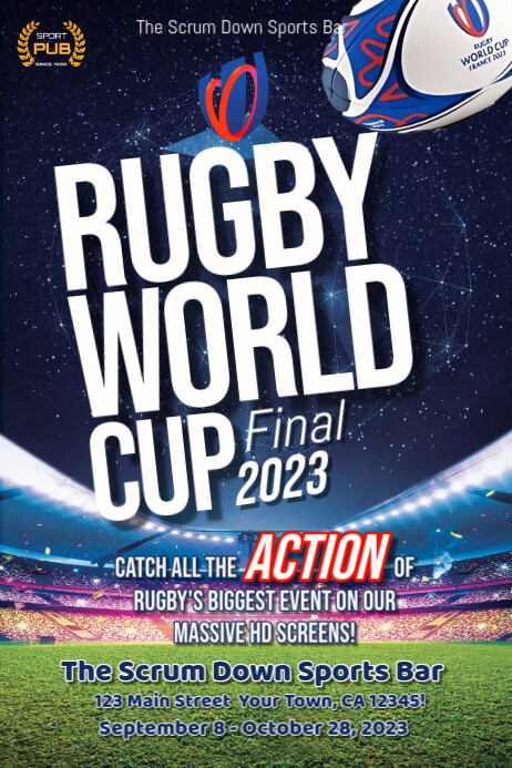 Rugby World Cup Template | PosterMyWall