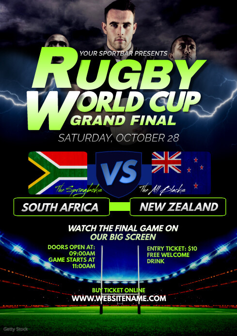 Rugby World Cup Final 2023 Flyer A4 template