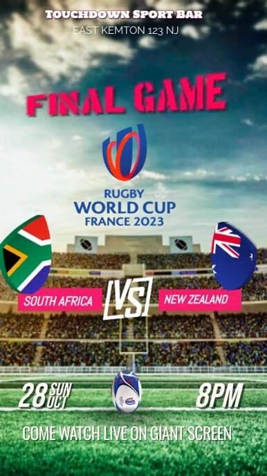 Rugby World Cup Final รีลบน Instagram template